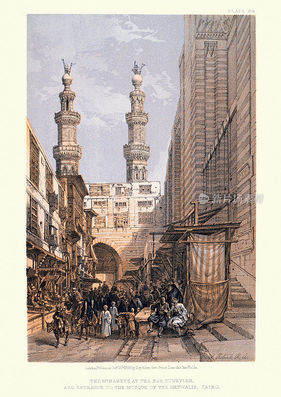 Bab Zuweyleh的尖塔，开罗的Metwalis清真寺